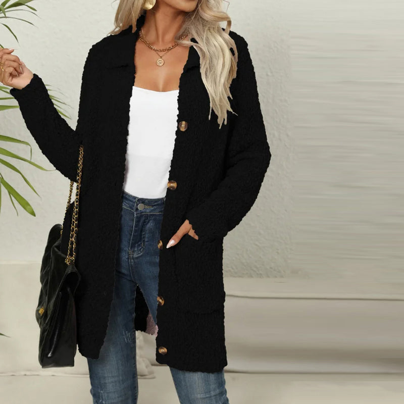 EB | Einfarbiger Strickjacke
