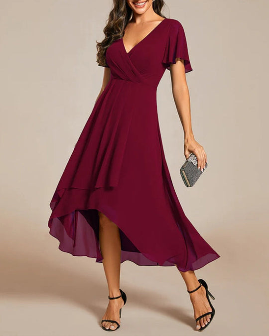EB | Kleid mit V-Ausschnitt und Rüschenärmeln