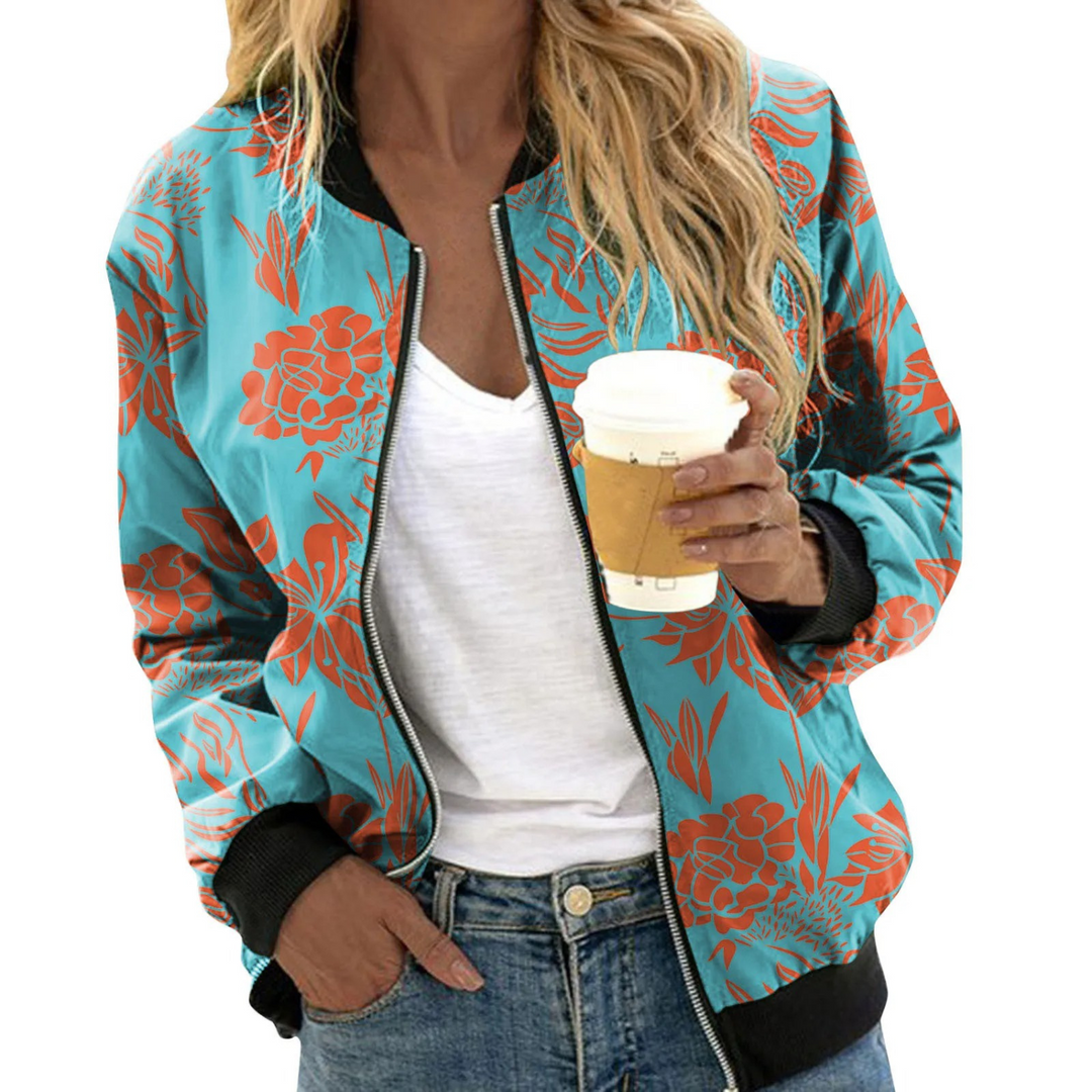 EB | Damen Bomberjacke mit Blumenmuster