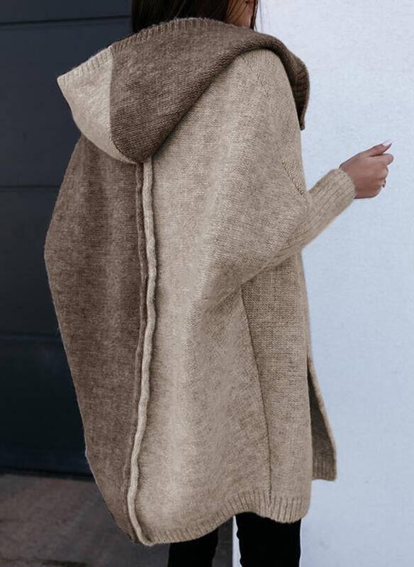 EB | Kontrast Offene Front Strickjacke