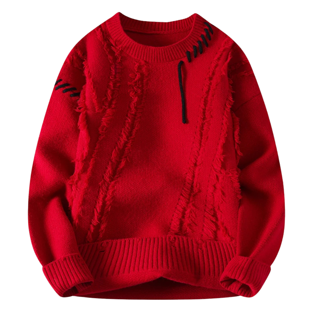 EB | Strickjacke mit Rohnähten Lässiger Schnitt Einzigartiger Streetwear-stil