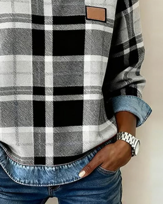 EB | Sweatshirt mit Karo Patchwork
