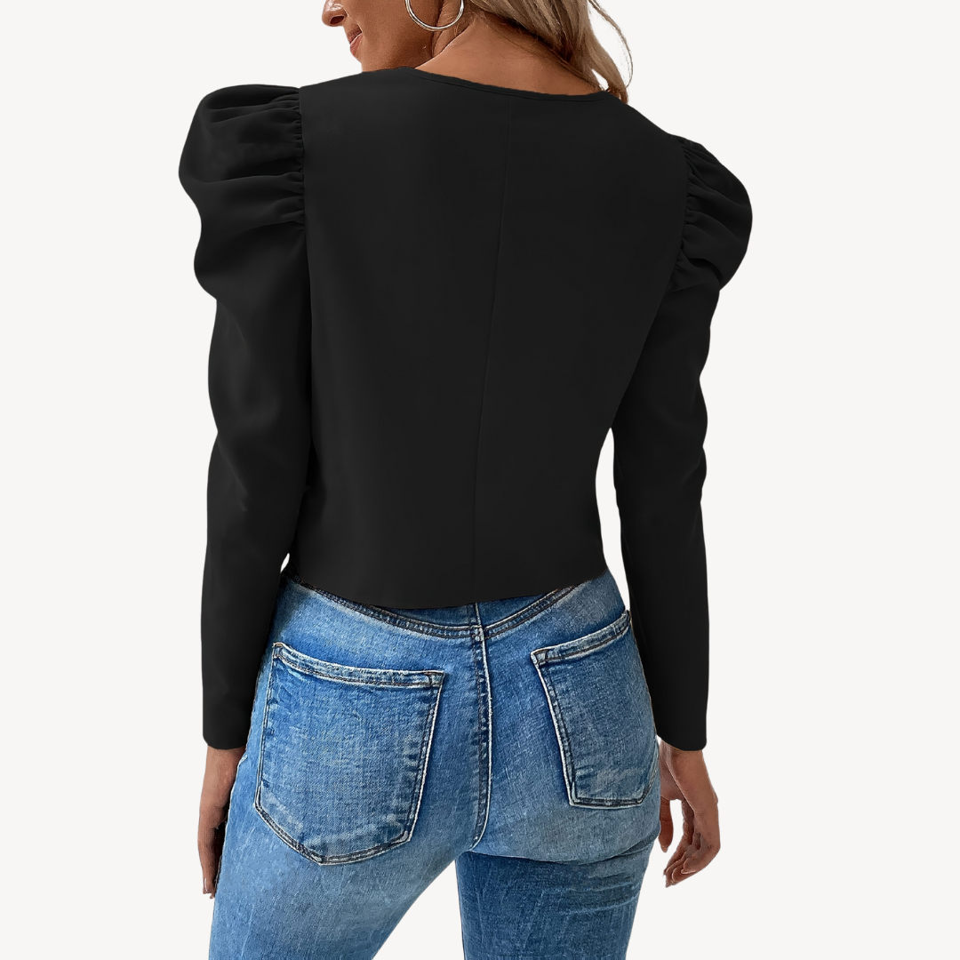 EB | Puffärmel Zip-Up Jacke Frauen
