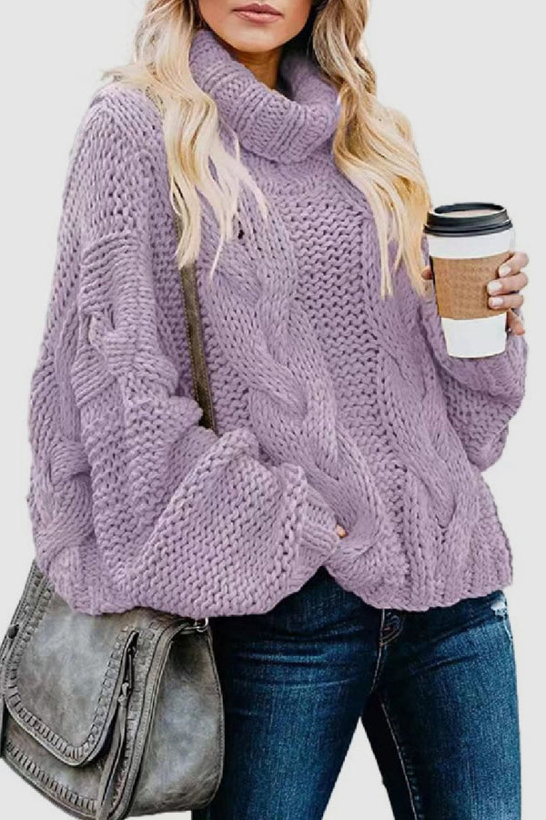 EB | Eleganter Strick-Cashmere-Pullover mit Rollkragen in einfarbig Ideal für den Winter