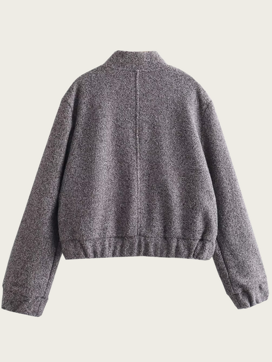 EB | Kurze graue Wolljacke für Frauen Mauwi