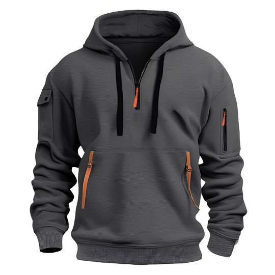 EB | Lässiger, lockerer Hoodie mit Reißverschluss für Männer