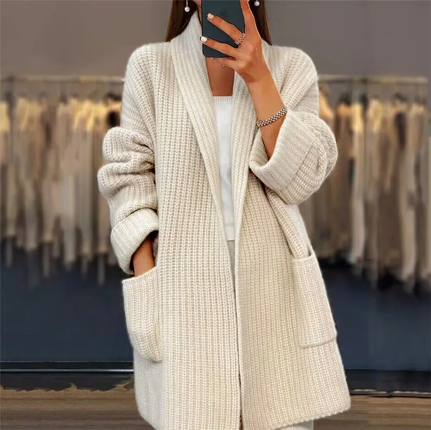 EB | Jacke Weich Gestrickte Lange Jacke