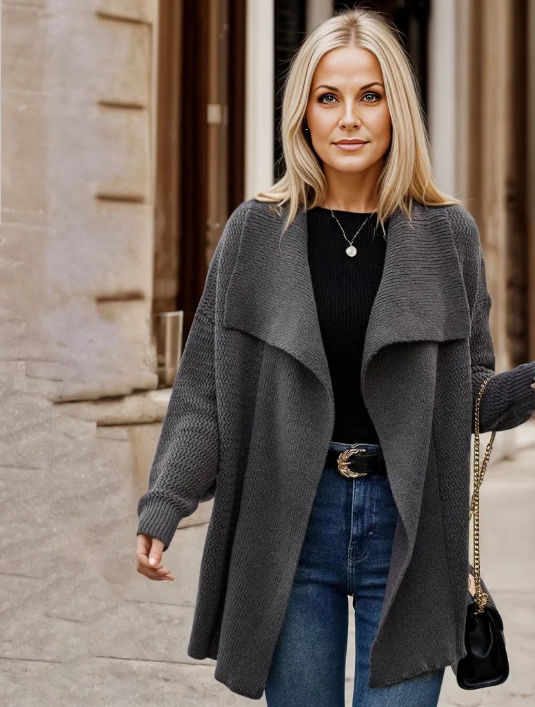 EB | Trendiger Grauer Cardigan für Frauen