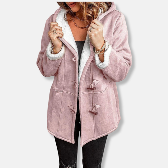 EB | Fleecejacke mit Kapuze Fellfutter Lockere Passform mittellang