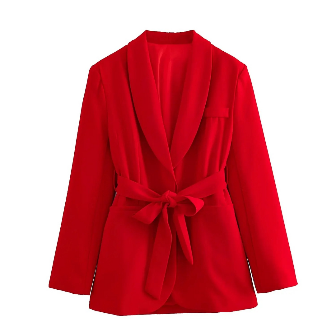 EB | Mehrfarben Hausbekleidungsstil Blazer und Hose Set