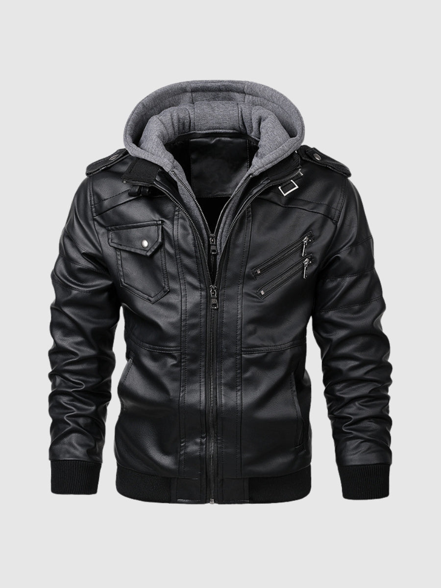EB | Herren Lederjacke Kunstleder Modern und Bequem