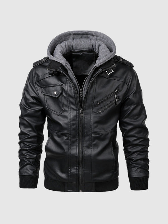 EB | Herren Lederjacke Kunstleder Modern und Bequem