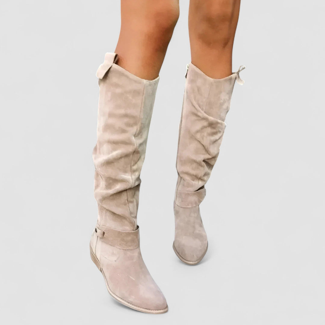Kniehohe Wildleder-Stiefel EB EB