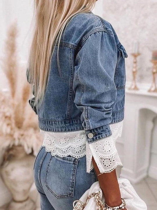 EB | Blau Patchwork Denim Outerwear