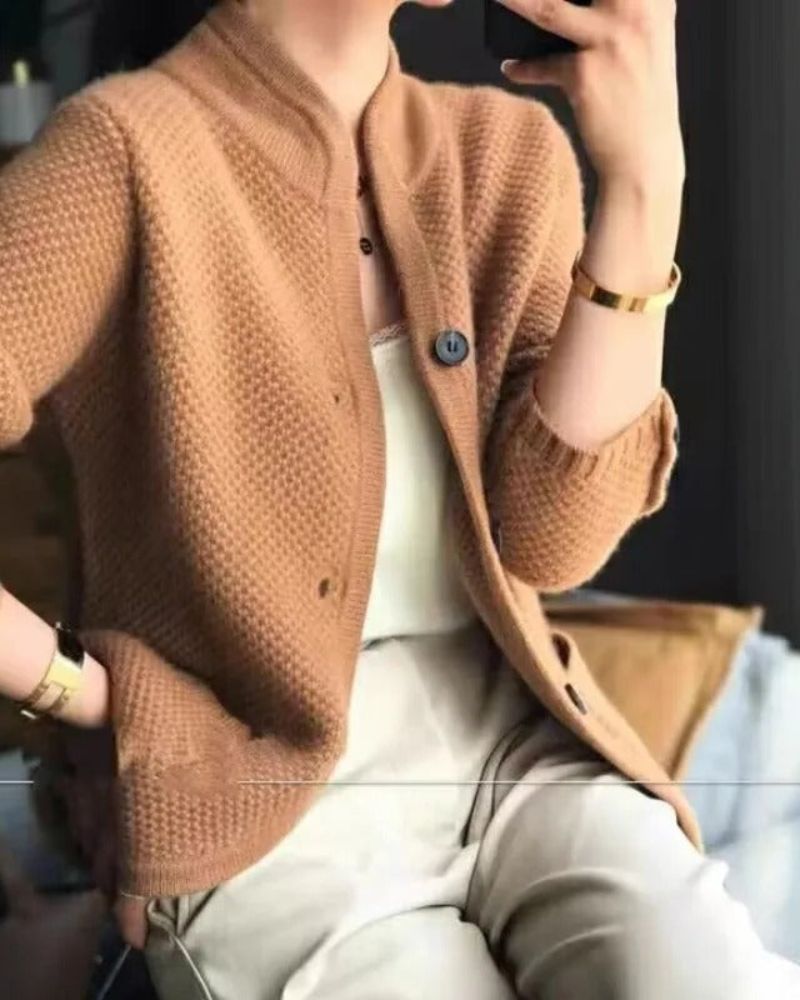 EB | Damen Woll Dicke Sweaterjacke