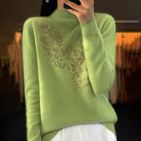 EB | Strickpullover Mit Zartem Blättermuster