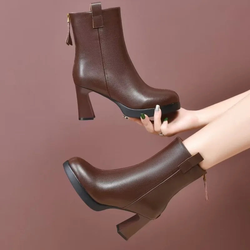 EB | Damen Stylische Spitzzehen High Heel Stiefel