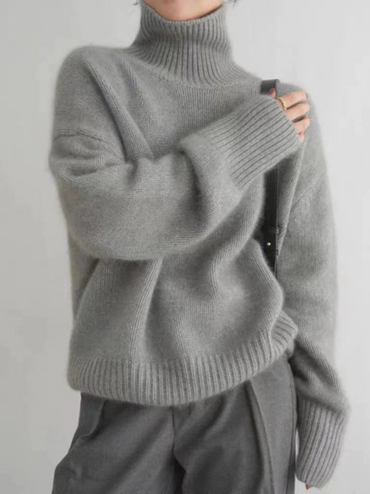 EB | Rollkragenpullover Im Koreanischen Oversize-Stil - Modischer Strickpullover für Herbst und Winter