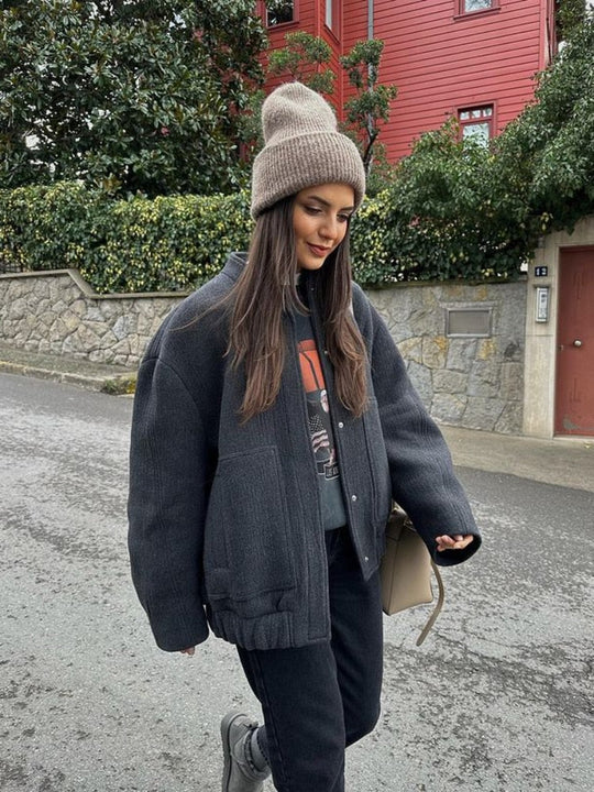 EB | Kunstpelz-Fleece-Herbstjacke
