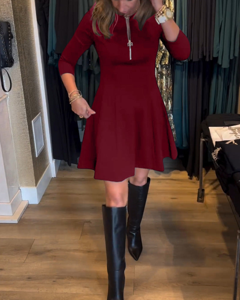 EB | Kleid mit Einfarbigem Reißverschluss