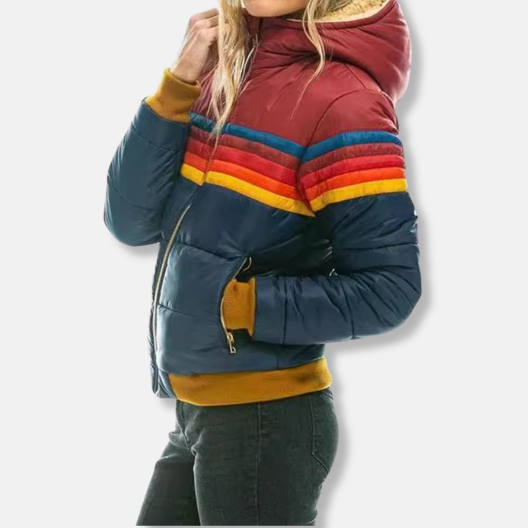 EB | Pufferjacke gesteppt Slim Fit Hoher Kragen Rippensaum