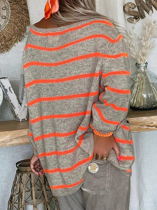 EB | Gestreifter Pullover gestreift – Weicher, warmer Winterpullover