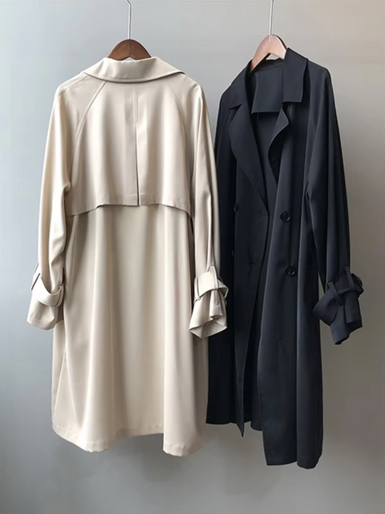 EB | Damen Langer Wasserdichter Trenchcoat Lässig