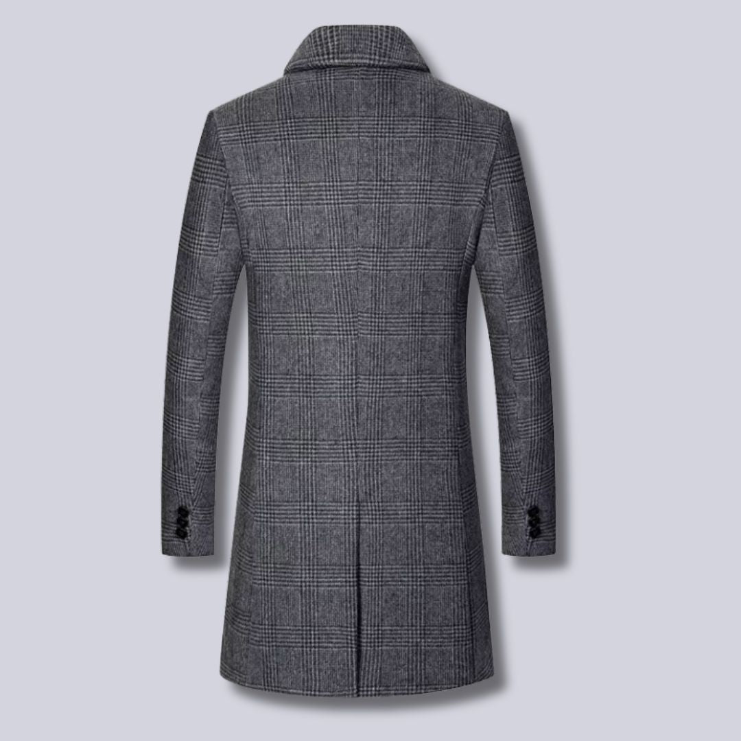 EB | Karierter Woll-Trenchcoat