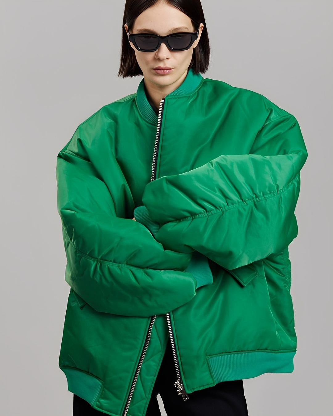 EB Damen Oversize Bomberjacke mit Reißverschluss