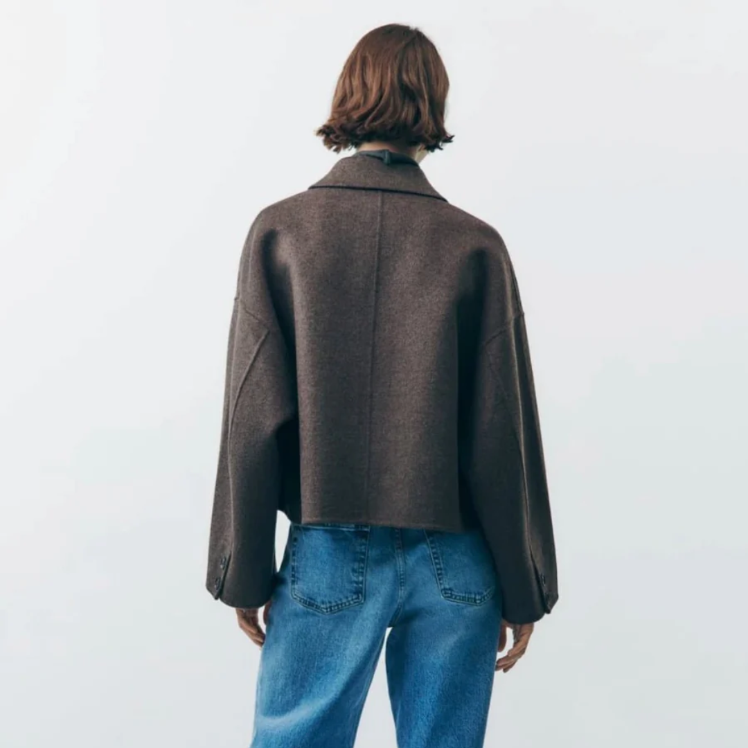 EB | Damen Oversized Button Down Winter Mantel Warme
