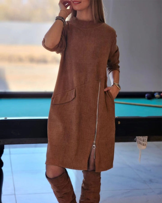 EB | Langärmeliges Kleid mit Reissverschluss