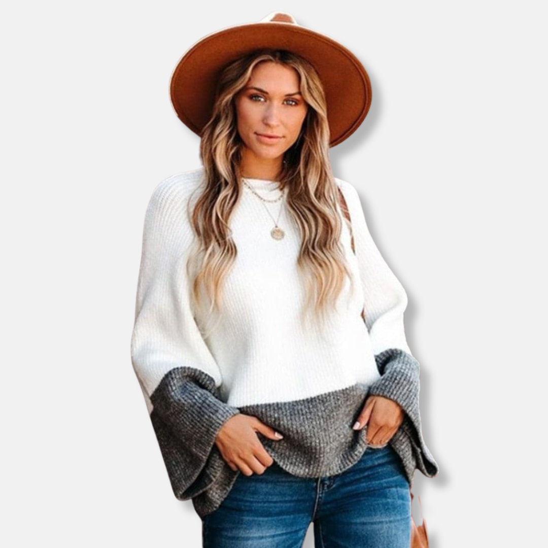 EB | Relaxed Fit Pullover Sweater Farbblock Crewneck Pullover