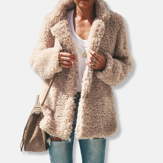 EB | Fleece Teddy Mantel | Oversized Reverskragenmantel