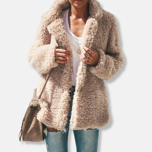 EB | Fleece Teddy Mantel | Oversized Reverskragenmantel