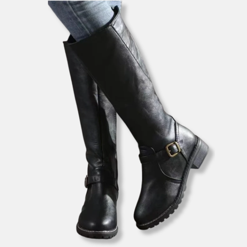 EB | Stiefel - Lederähnliches Material - Knielanger Schaft - Doppelte Reißverschlussöffnung
