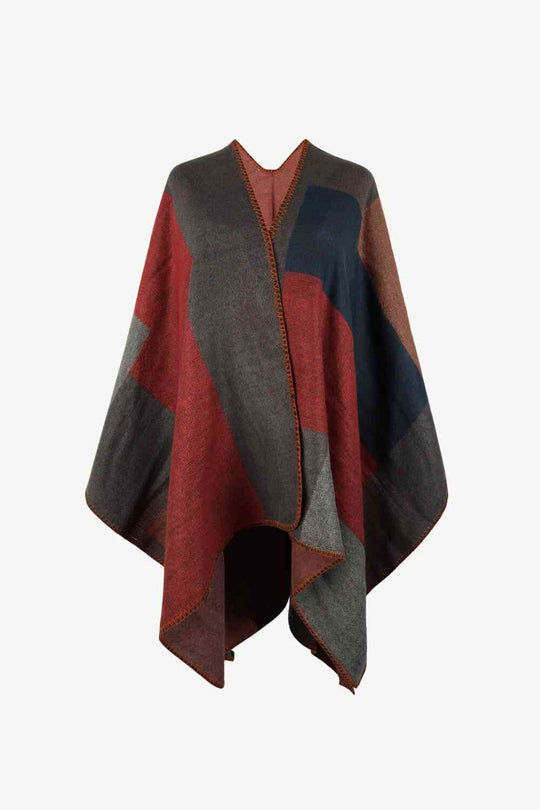 EB | Poncho Mit Offenem Design Und Satten Farbtönen