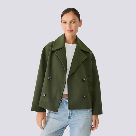 EB | Schicke kurze Wolljacke mit Reverskragen für Damen