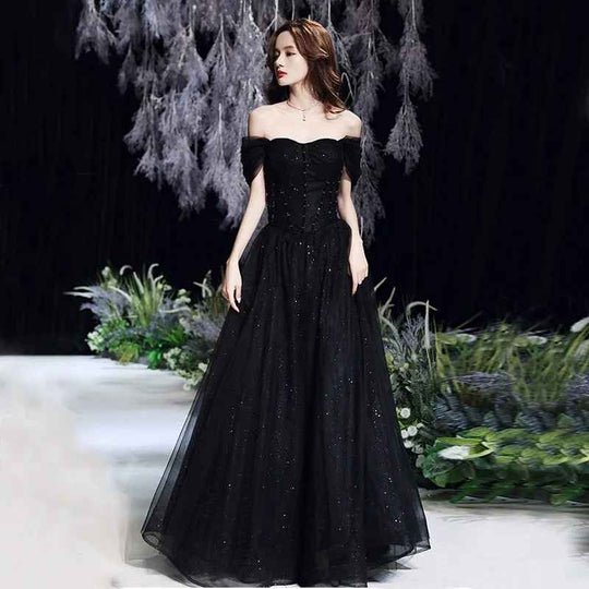 EB | Damen Off-Shoulder Korsett Maxi Kleid Formal & Elegant