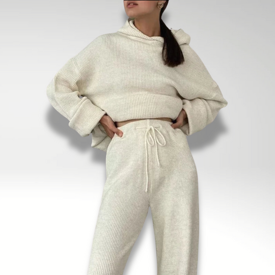 EB | Luxus Frau Hoodie Gestreiftes Set