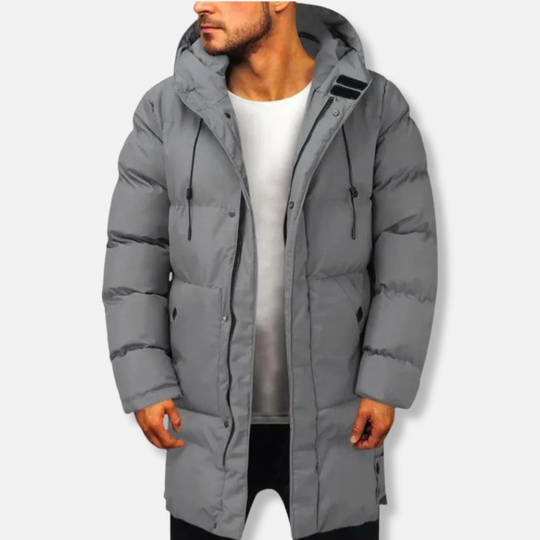 EB | Isolierte Pufferjacke mit Kapuze mittellang