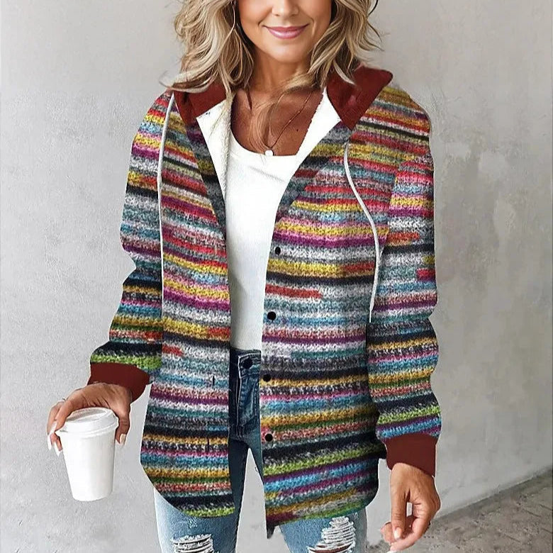EB | Kariertes Kapuzen-Sommerjacke für Damen