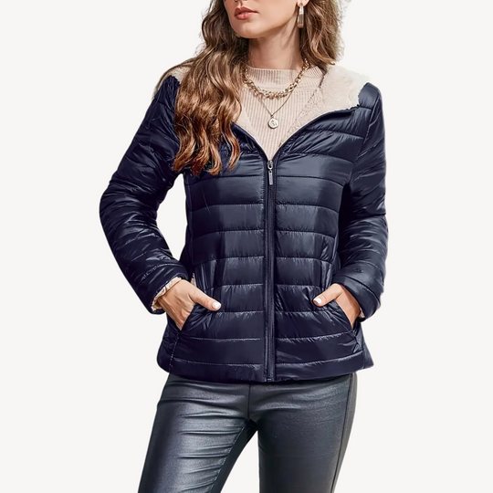 EB | Damen Pufferjacke mit Sherpa-Futter und Reißverschluss