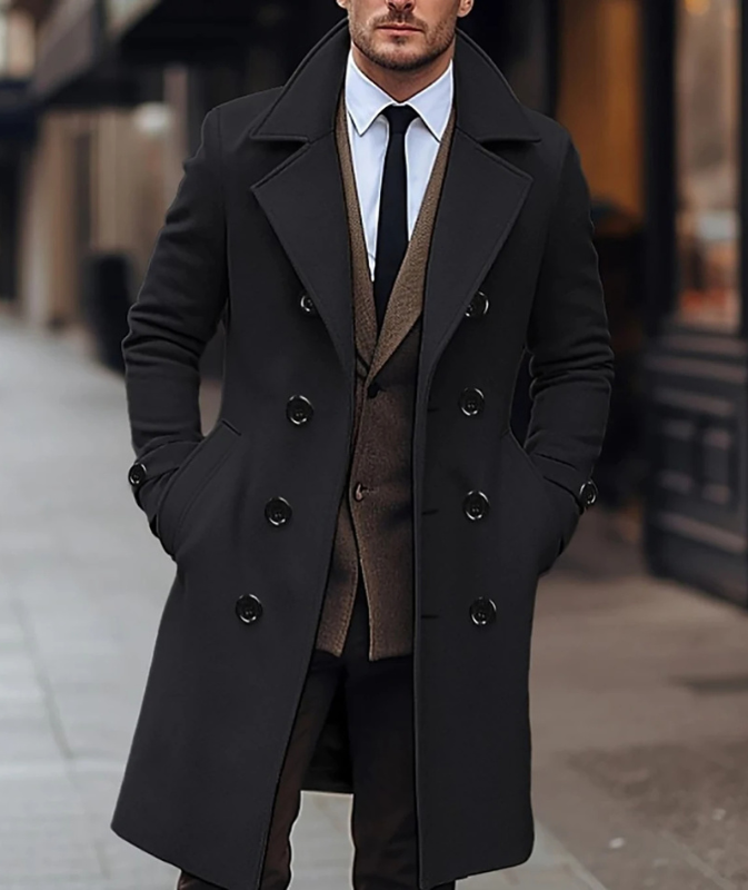 EB | Eleganter Männer-Doppelreiher-Mantel