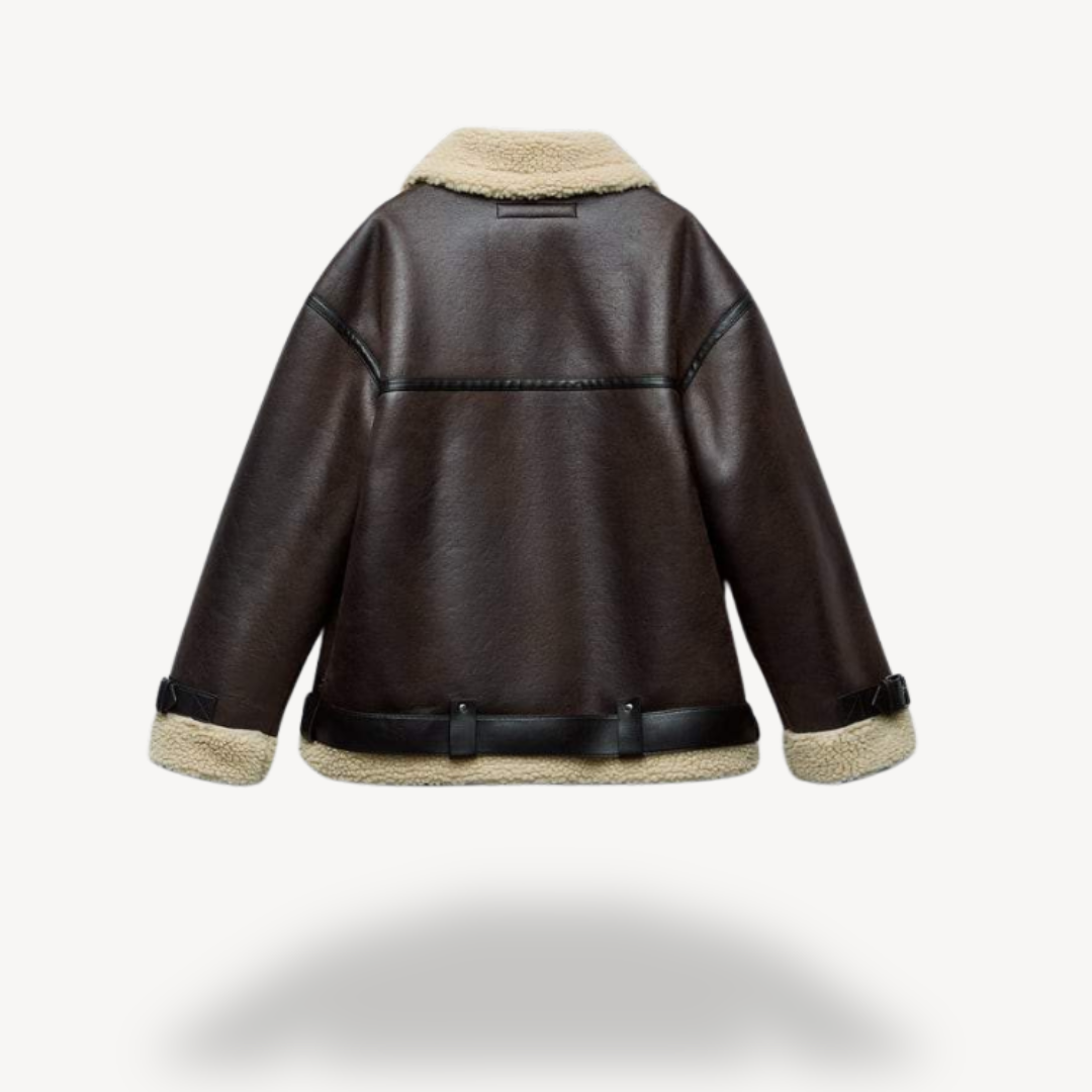 EB | Shearling Bikerjacke für Frauen
