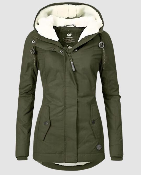 Lange Gefütterte Winterjacke Damen | EB