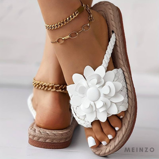 EB | Damen-Sandalen mit Offener Zehenspitze und Eleganten Geflochtenen Riemen