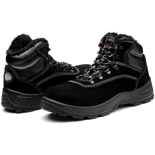Wasserdicht Arbeitsschuhe Stahlkappe Schutzschuhe Warm Gefüttert Sicherheitsstiefel EB