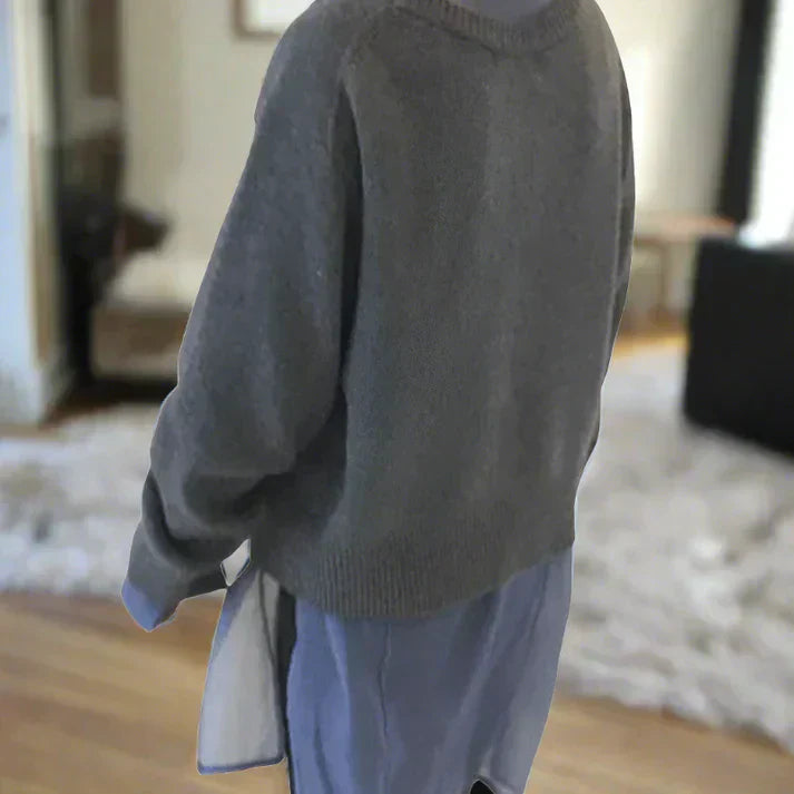 EB | Weiche Strickjacke mit Diagonaler Knopfleiste