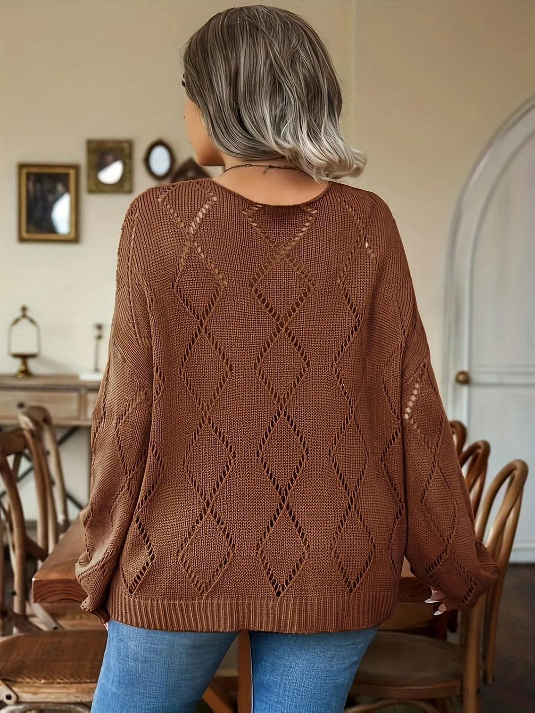 EB | Damen Übergroßer Strickpullover In Übergröße