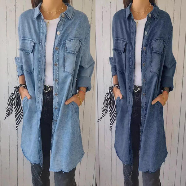 EB | Bequeme Damenjacke im Faux-Denim-Stil